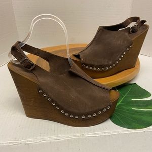 Charles David Leather  Studded Clog Wedges